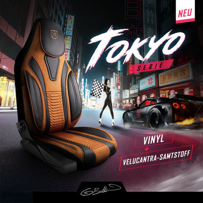 Tokyo Autositzbezüge für Skoda Karoq, Velours & Leder