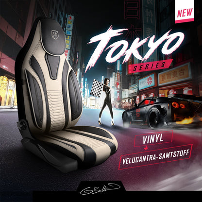 Tokyo Autositzbezüge für Mitsubishi Lancer, Velours & Leder