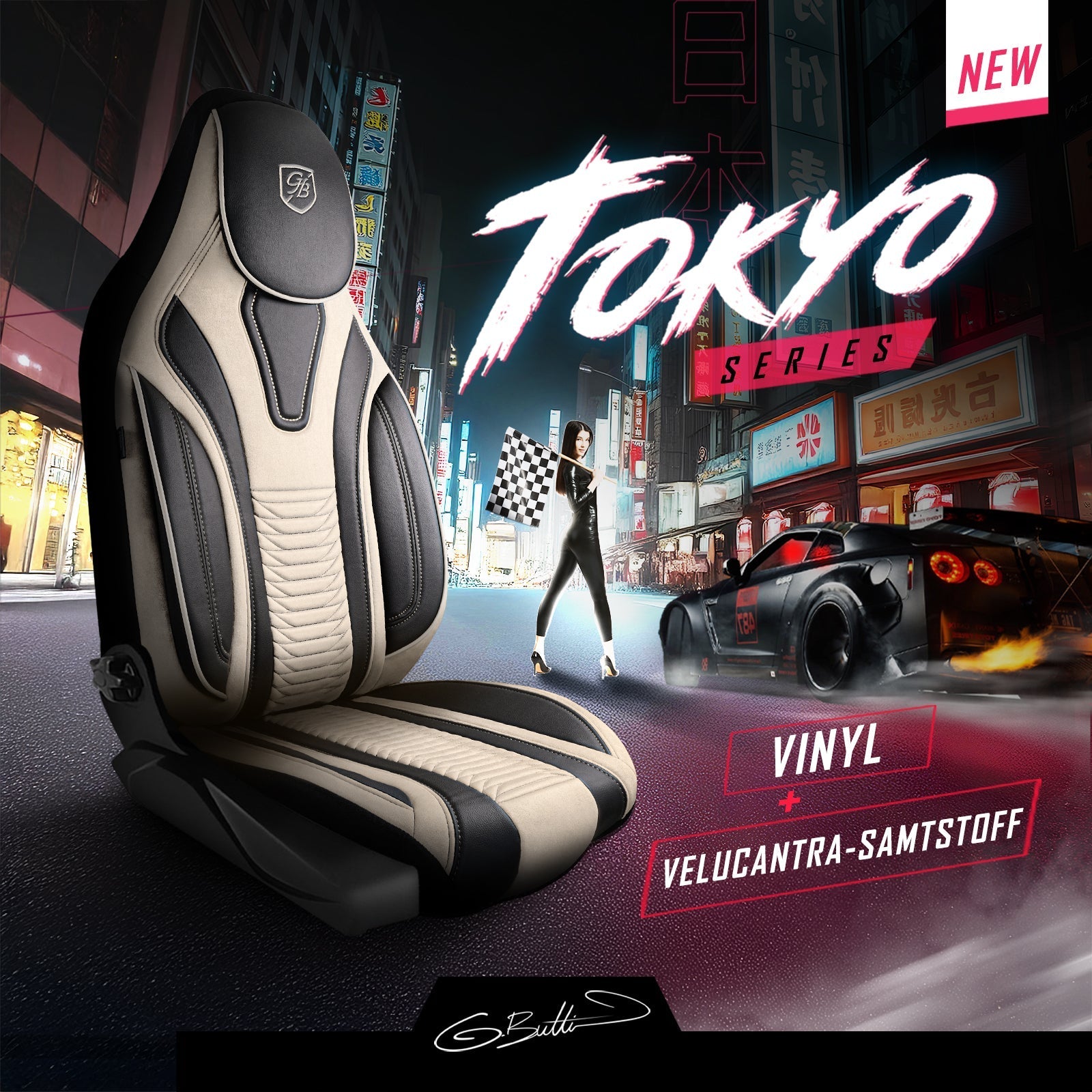 Tokyo Autositzbezüge für Seat Arona, Velours & Leder