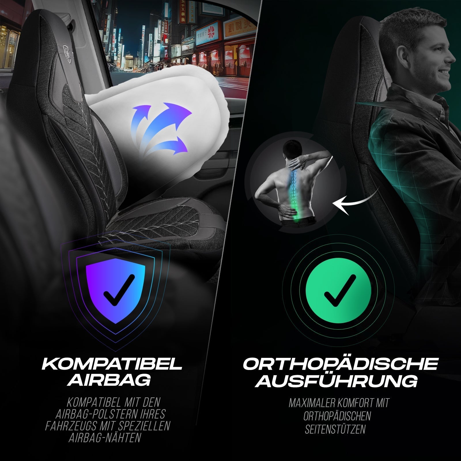 Munich Autositzbezüge für Mitsubishi Galloper, Leinen