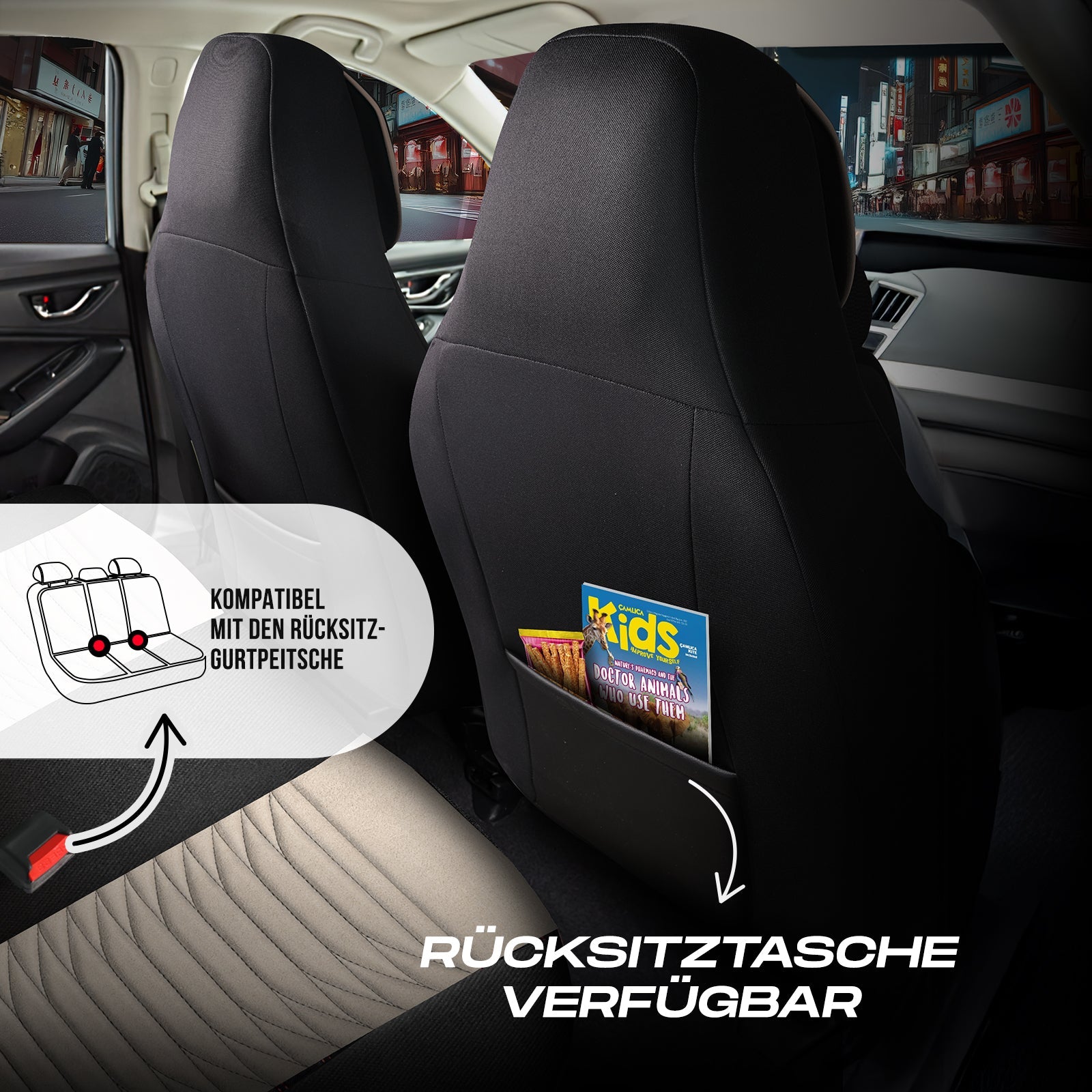 Tokyo Autositzbezüge für Kia Sportage, Velours & Leder