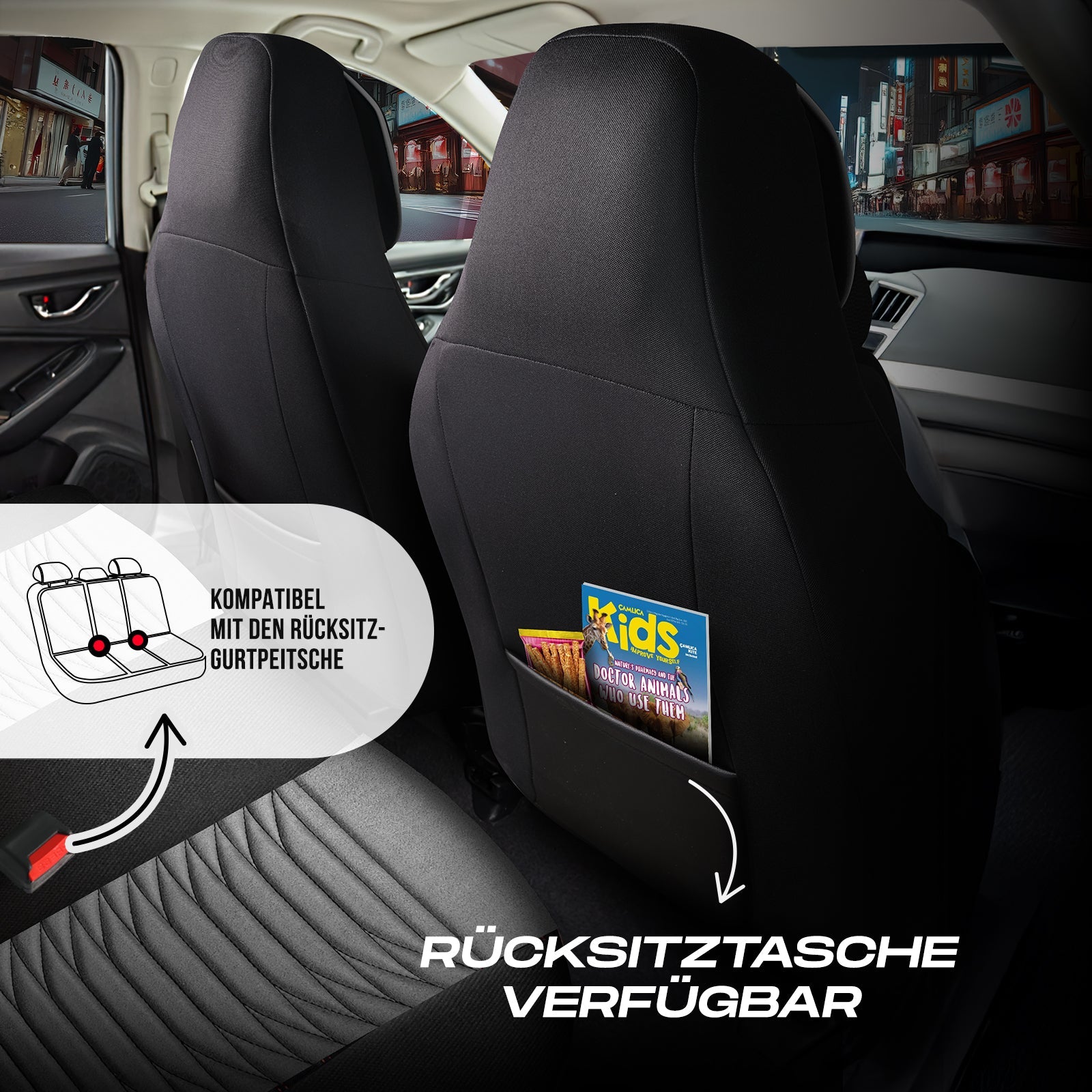 Tokyo Autositzbezüge für Kia Sportage, Velours & Leder