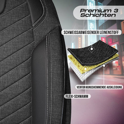 Munich Autositzbezüge für PKW & SUV, Leinen