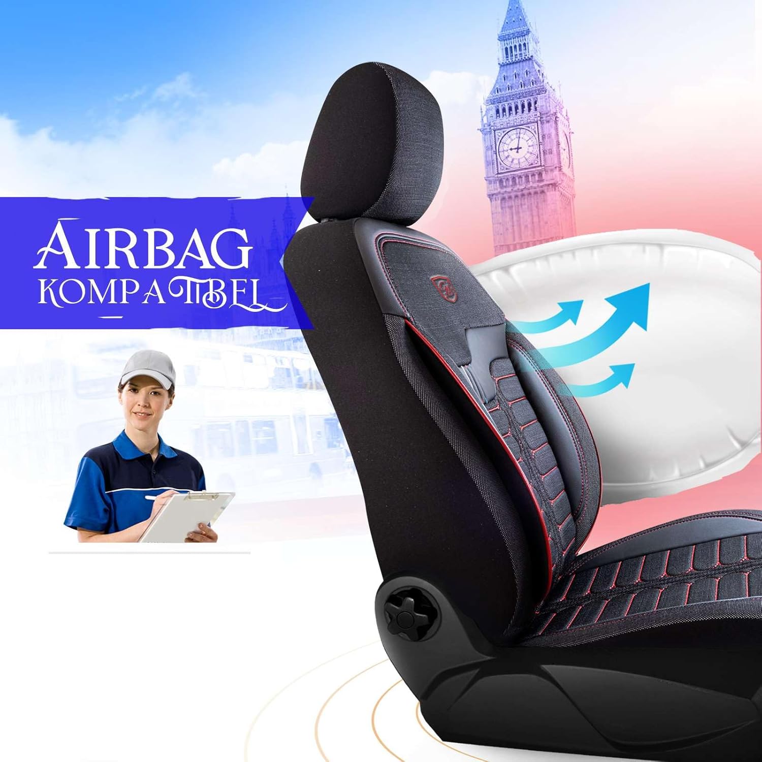 Londra Autositzbezüge für PKW & SUV, Jacquard Sitzauflage