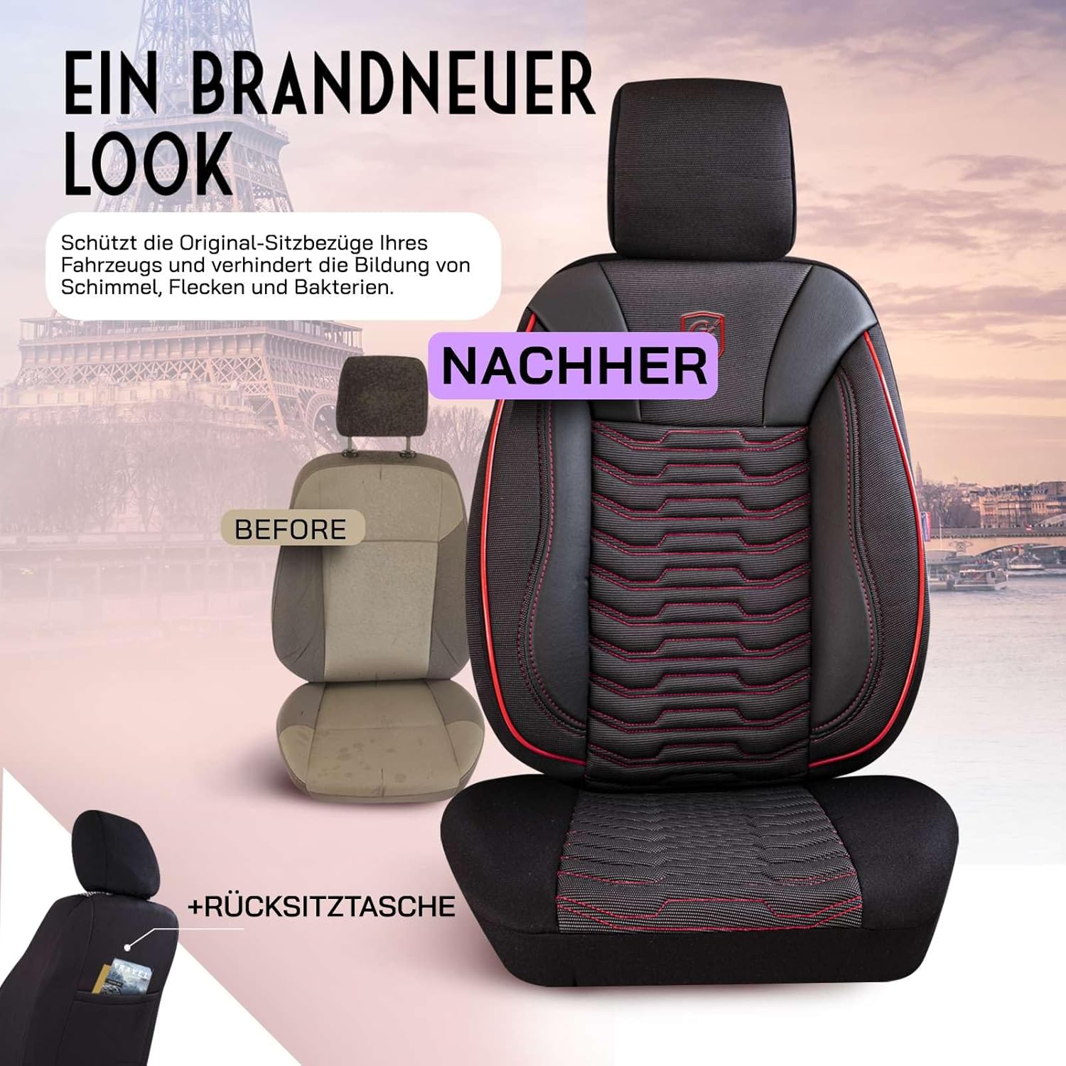 Paris Autositzbezüge für Mercedes Benz A-Klasse, Piqué-Stoff