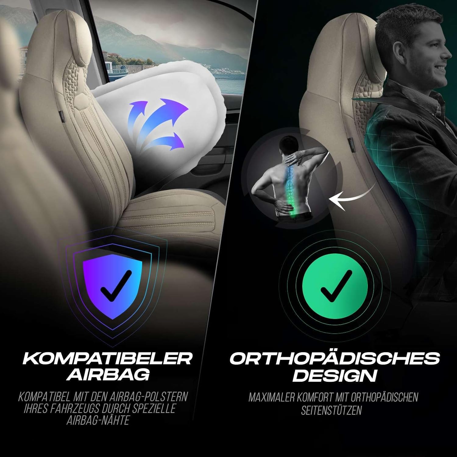 Hunter Autositzbezüge für PKW & SUV, Lacoste-Stoff