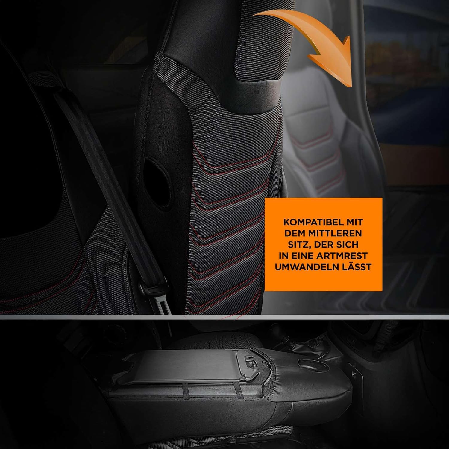 Autositzbezüge Universal 1+1 Transit Custom (2016-2023), Piqué-Stoff