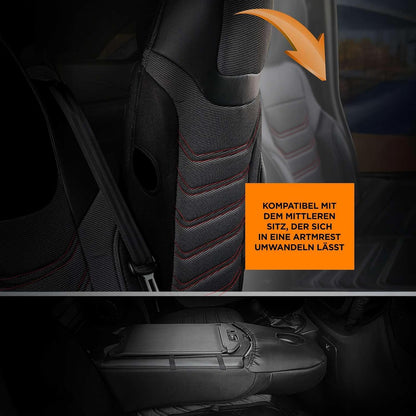Autositzbezüge Universal 1+1 Transit Custom (2016-2023), Piqué-Stoff