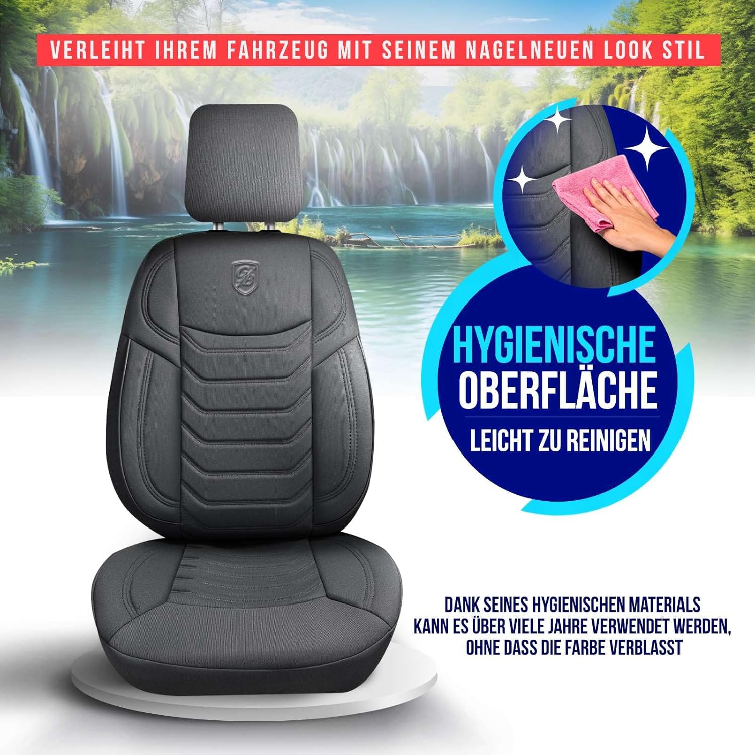 Lechfall Autositzbezüge für BMW 5er, Lacoste-Stoff
