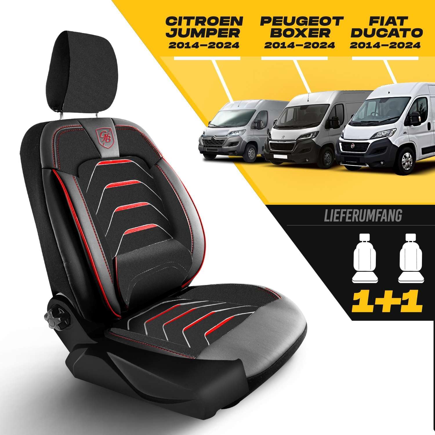 Autositzbezüge Universal 1+1 für Opel Movano C (2022-2026), Leinen