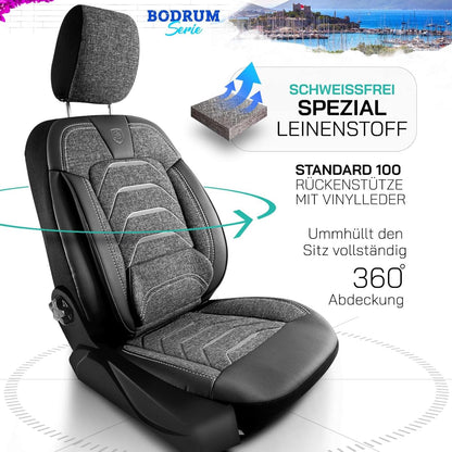 Bodrum Autositzbezüge für Mazda 3, Leinen