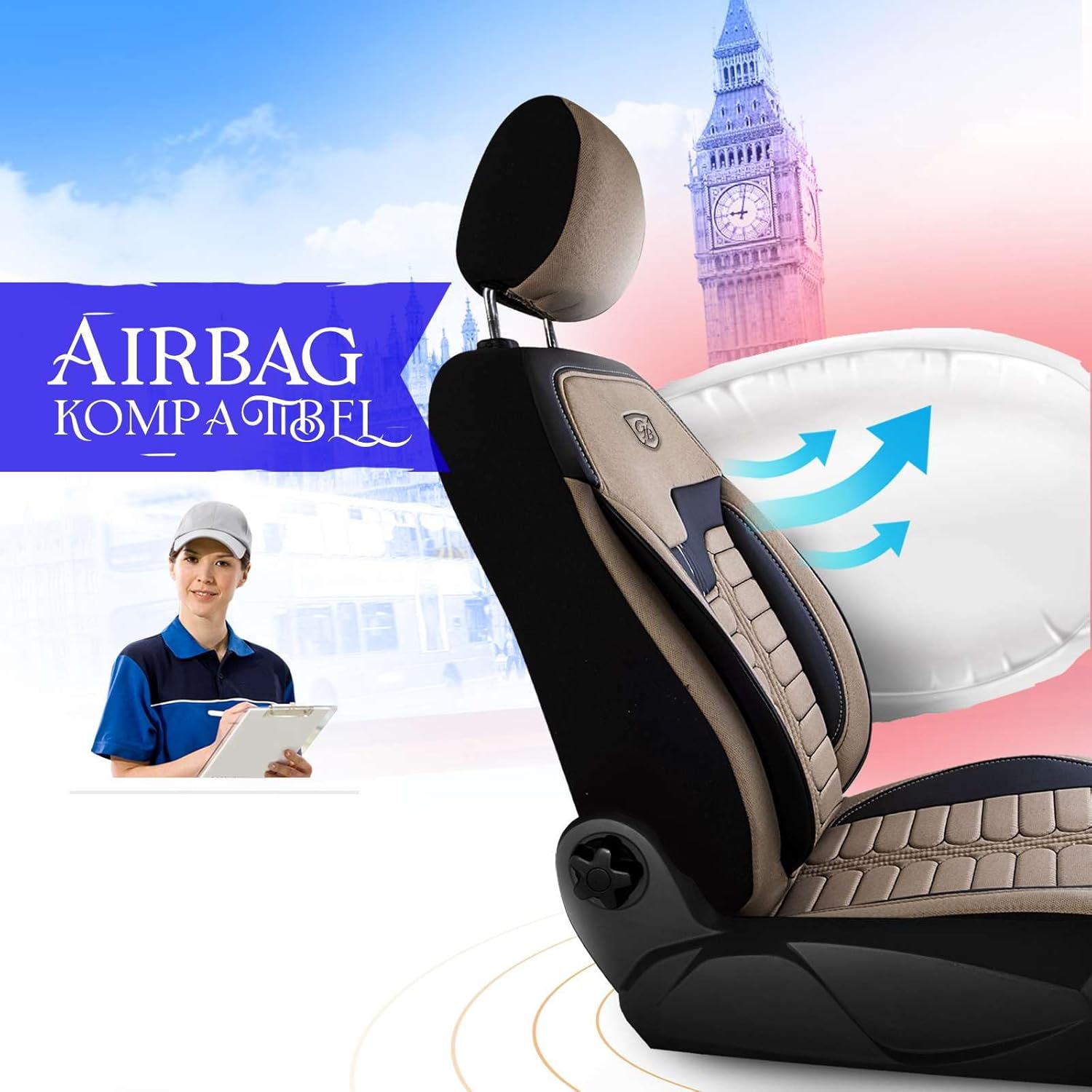 Londra Autositzbezüge für Chevrolet Spark, Jacquard Sitzauflage