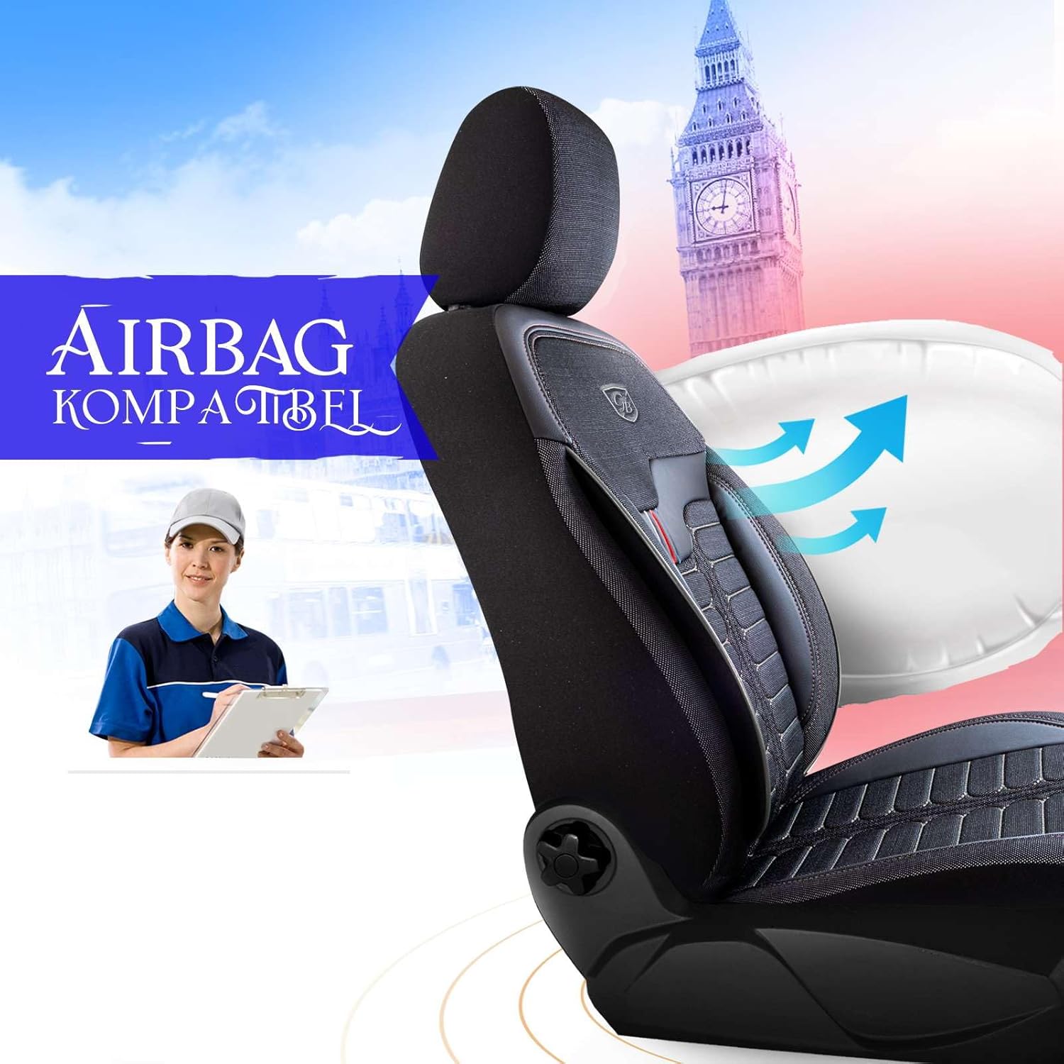 Londra Autositzbezüge für PKW & SUV, Jacquard Sitzauflage