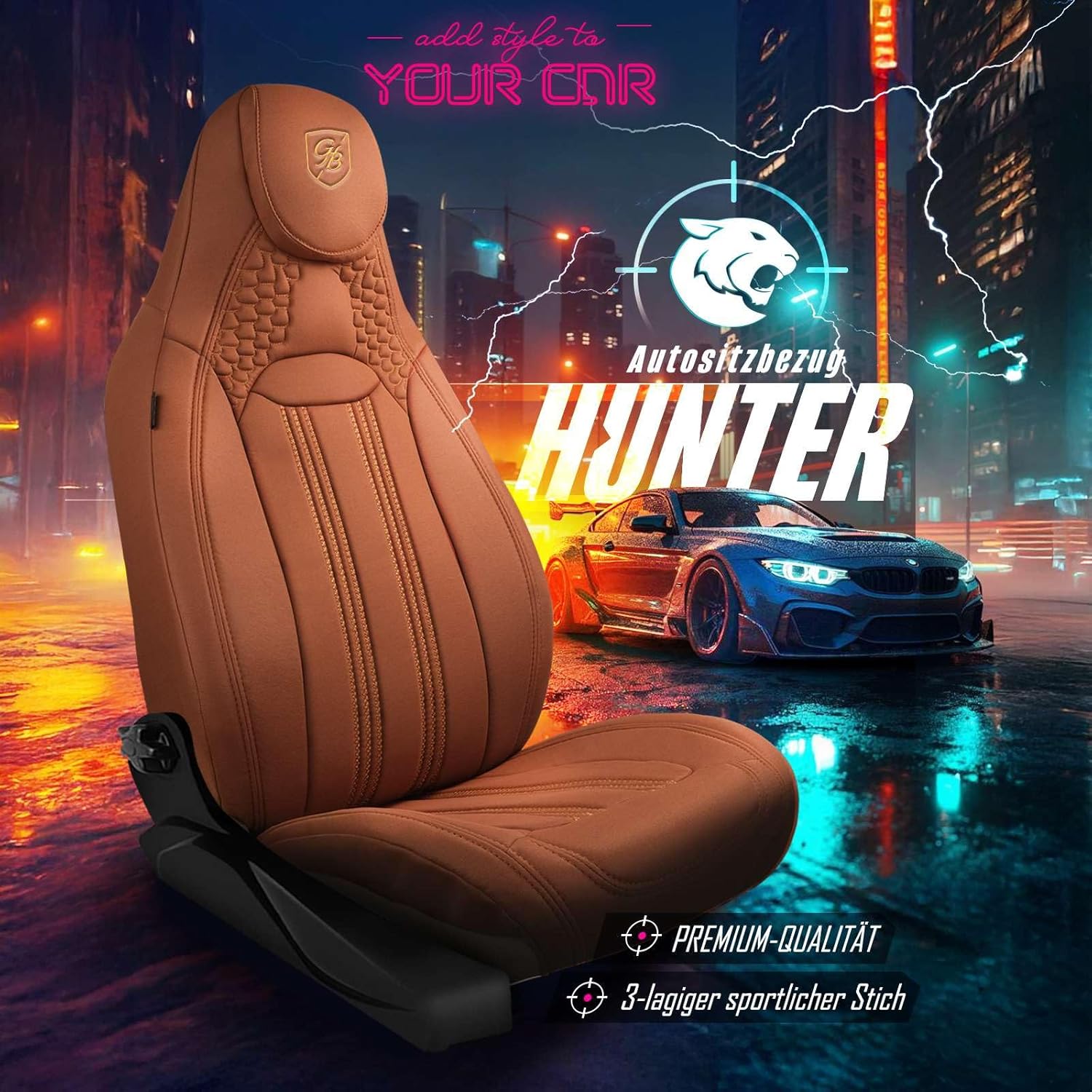 Hunter Autositzbezüge für PKW & SUV, Lacoste-Stoff