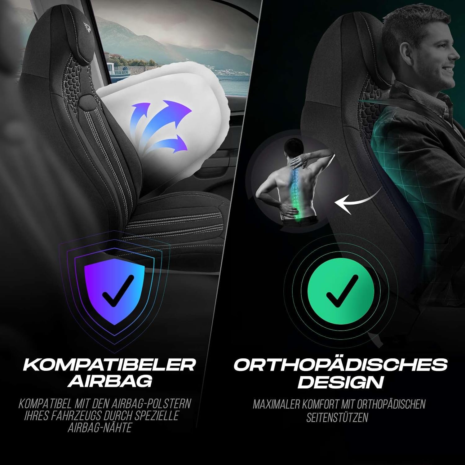 Hunter Autositzbezüge für PKW & SUV, Lacoste-Stoff