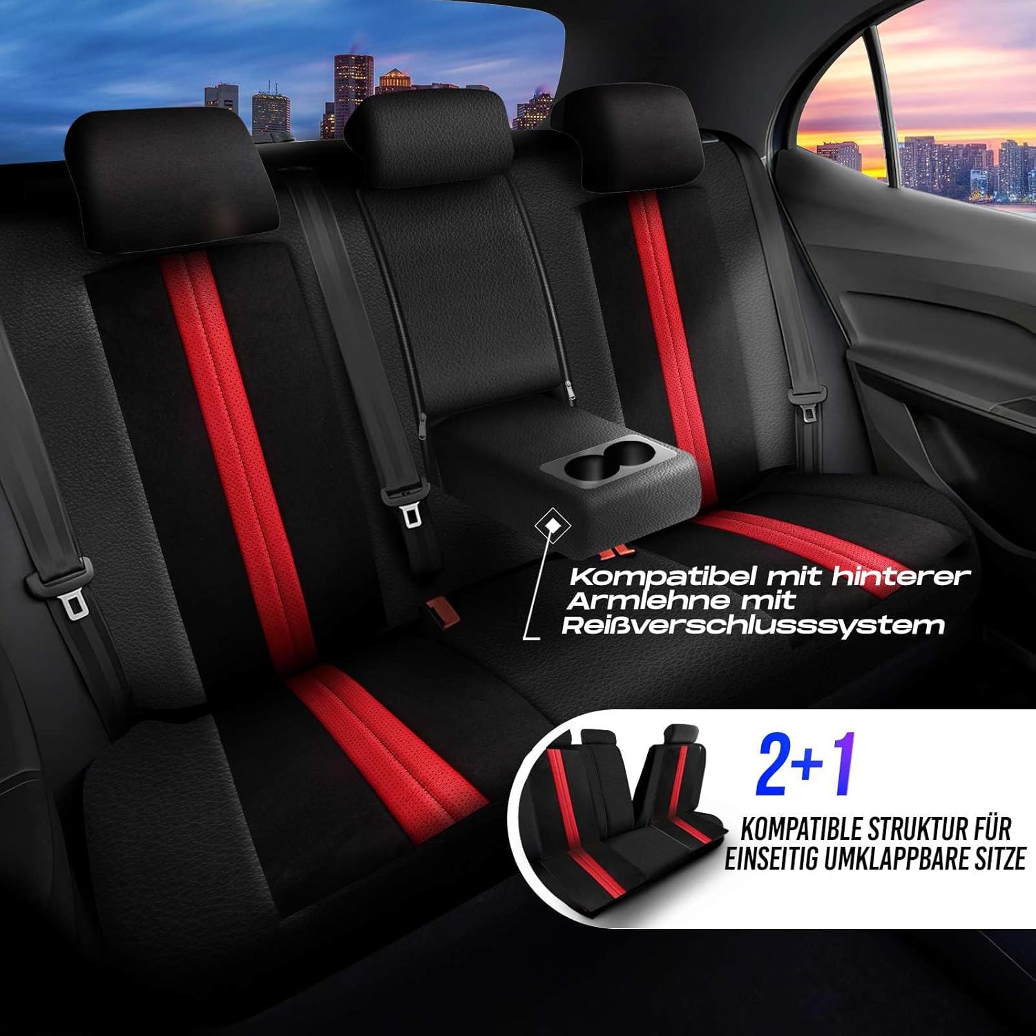 Lizbon Autositzbezüge für Chevrolet Spark, Alcantara
