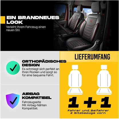 Autositzbezüge Universal 2+1 für Renault Trafic 3 (2011-2025), Piqué-Stoff