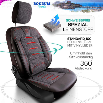 Bodrum Autositzbezüge für Mercedes Benz A-Klasse, Leinen