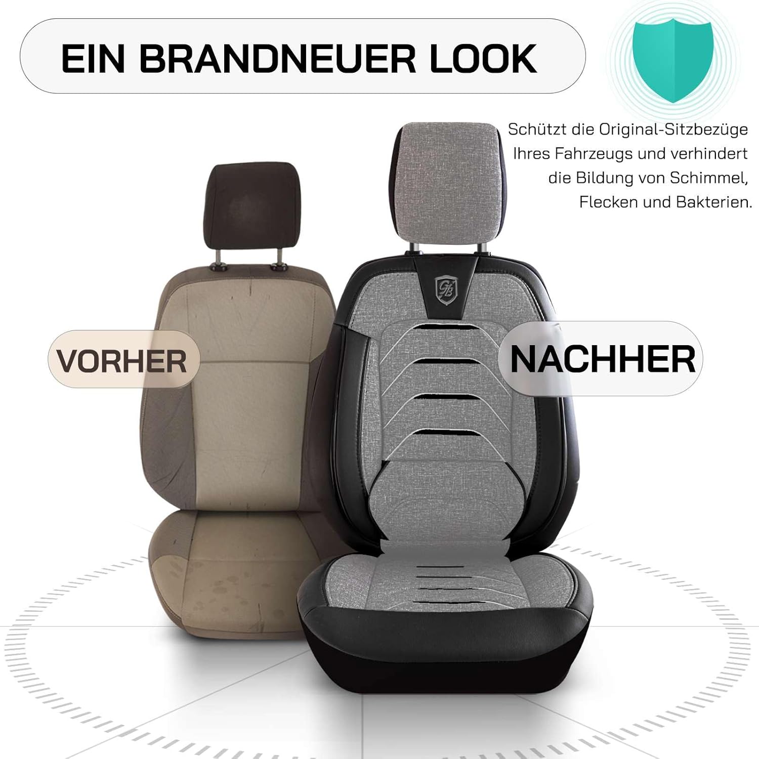 Bodrum Autositzbezüge für Volvo S40, Leinen