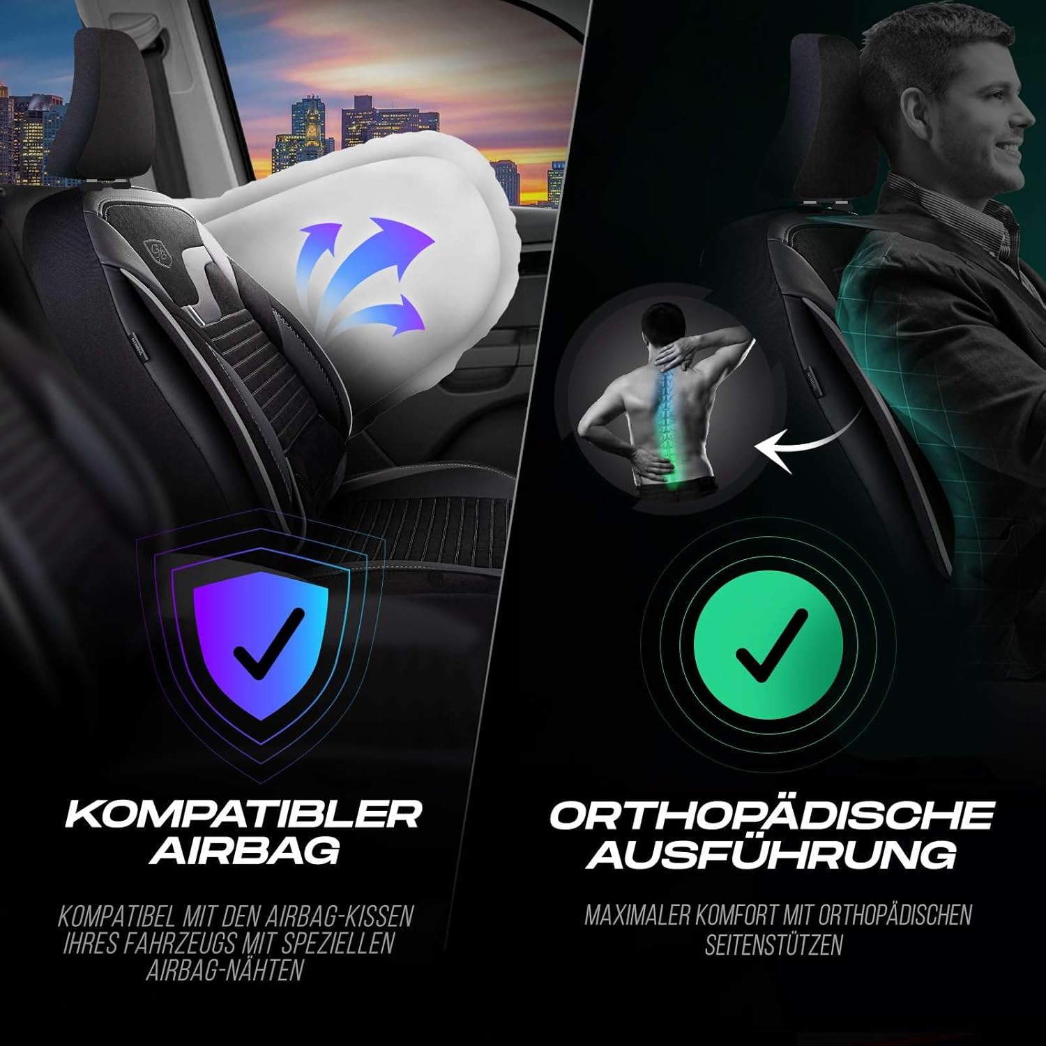 Boston Autositzbezüge für PKW & SUV, Velours