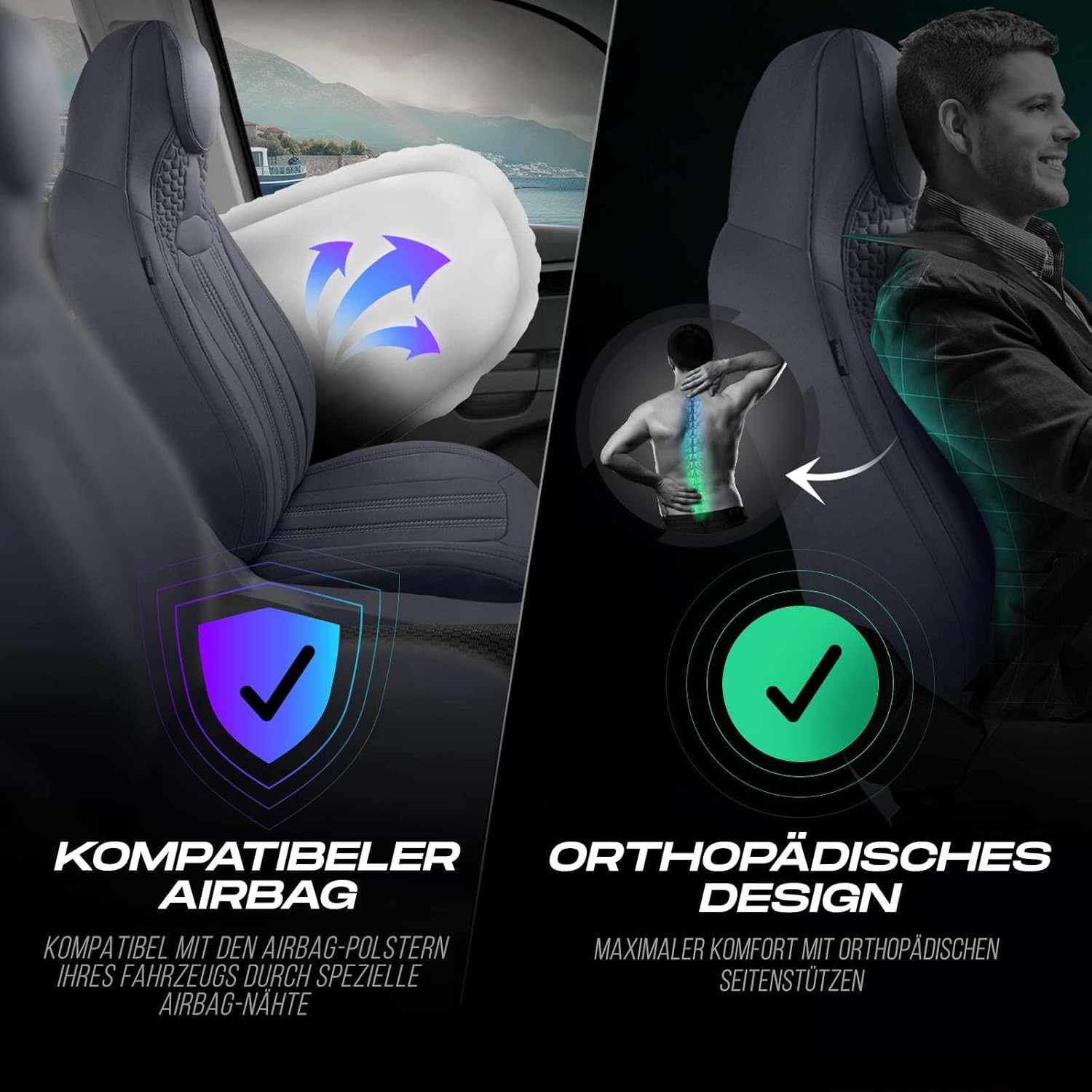 Hunter Autositzbezüge für PKW & SUV, Lacoste-Stoff