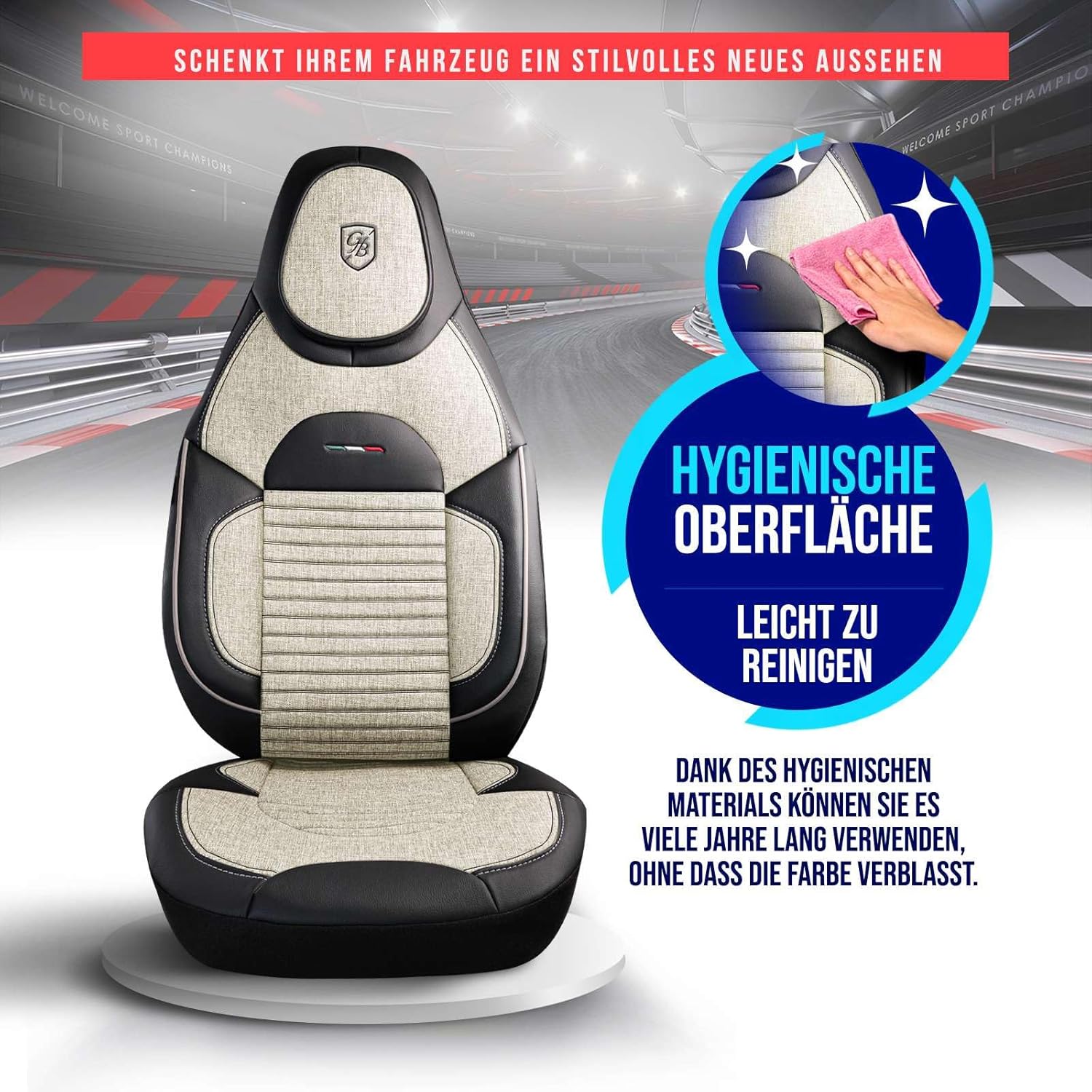 Enzo Autositzbezüge für Mercedes Benz A-Klasse, Leinen