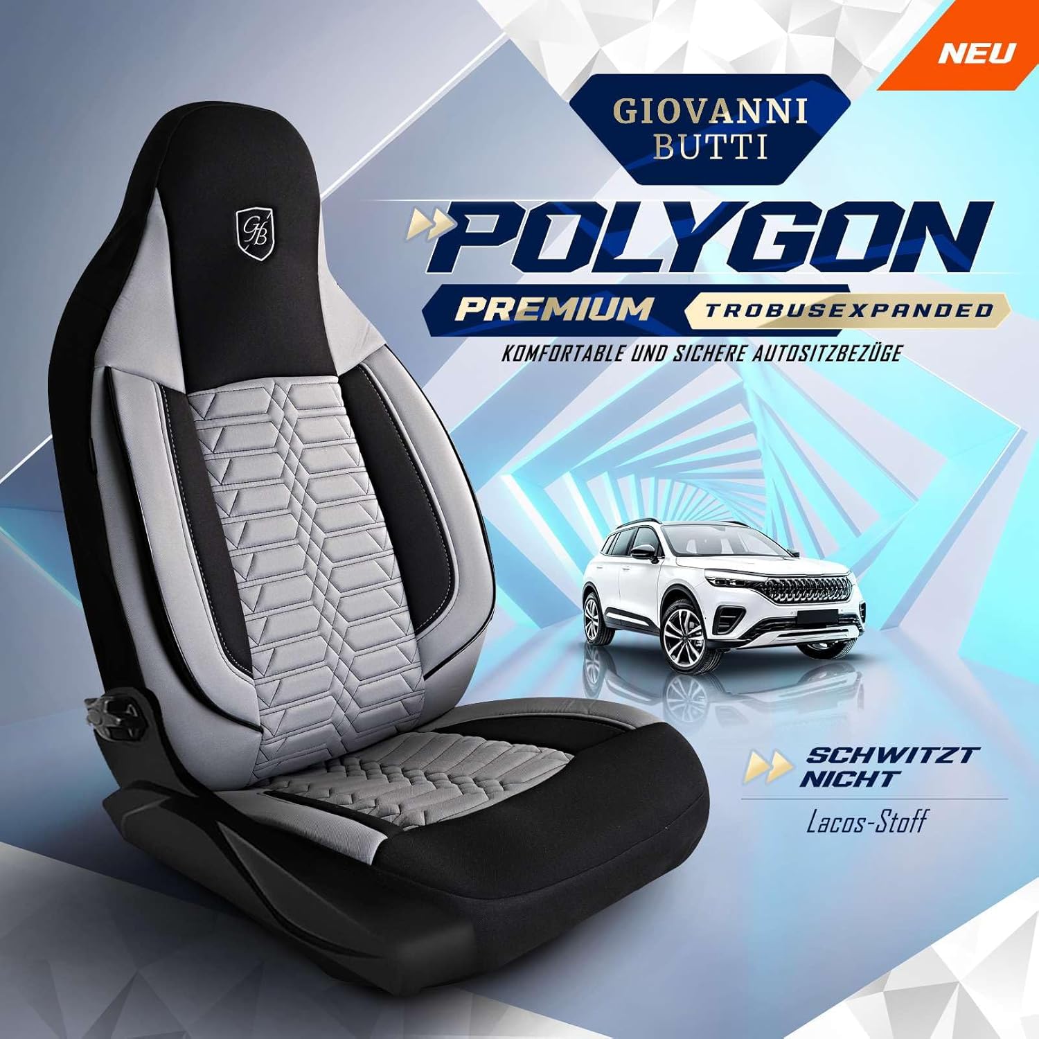 Polygon Autositzbezüge für Mitsubishi Lancer, Lacoste-Stoff