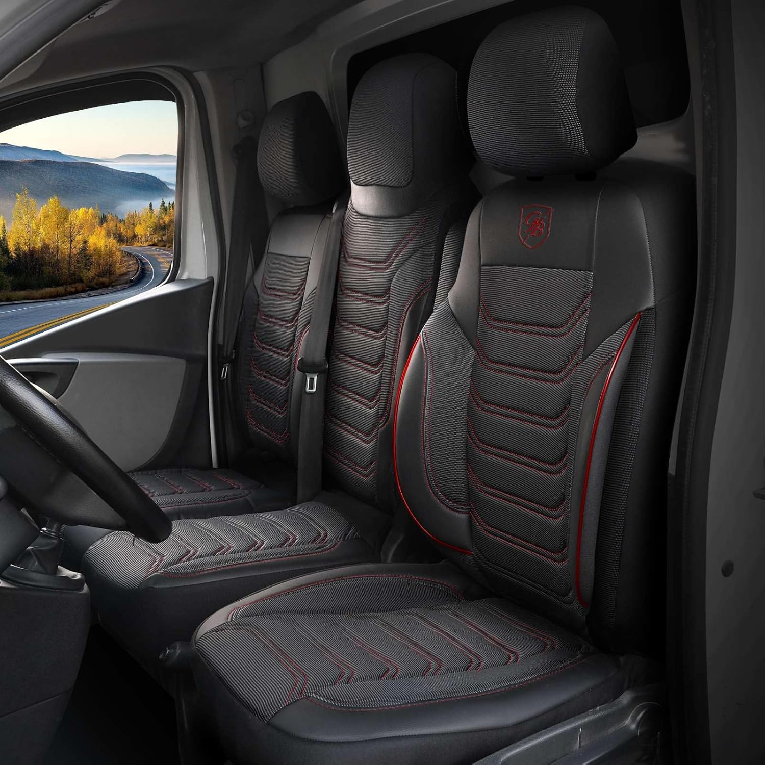 Autositzbezüge Universal 2+1 für Renault Trafic 3 (2011-2025), Piqué-Stoff