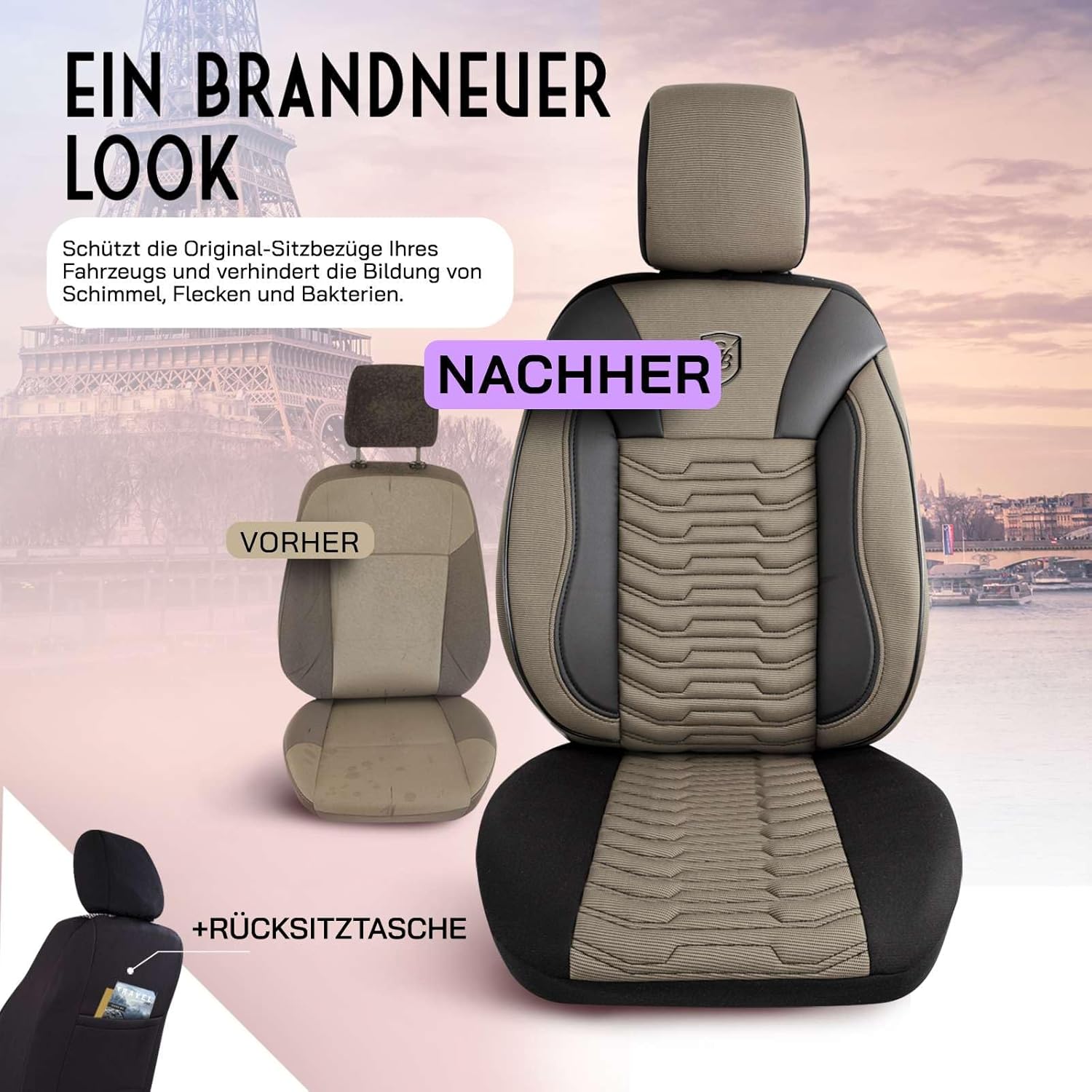 Paris Autositzbezüge für Mercedes Benz A-Klasse, Piqué-Stoff