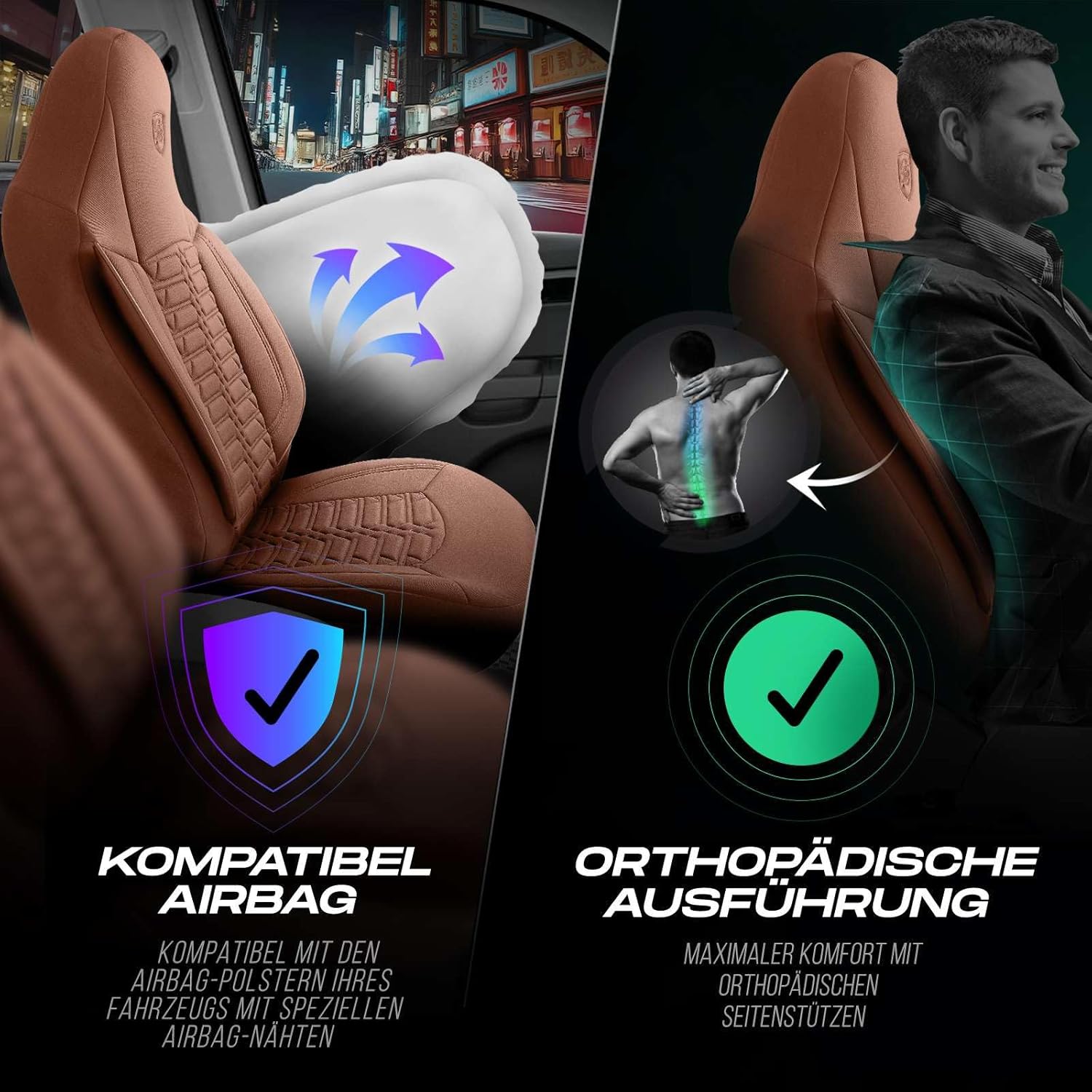 Polygon Autositzbezüge für Mercedes Benz A-Klasse, Lacoste-Stoff