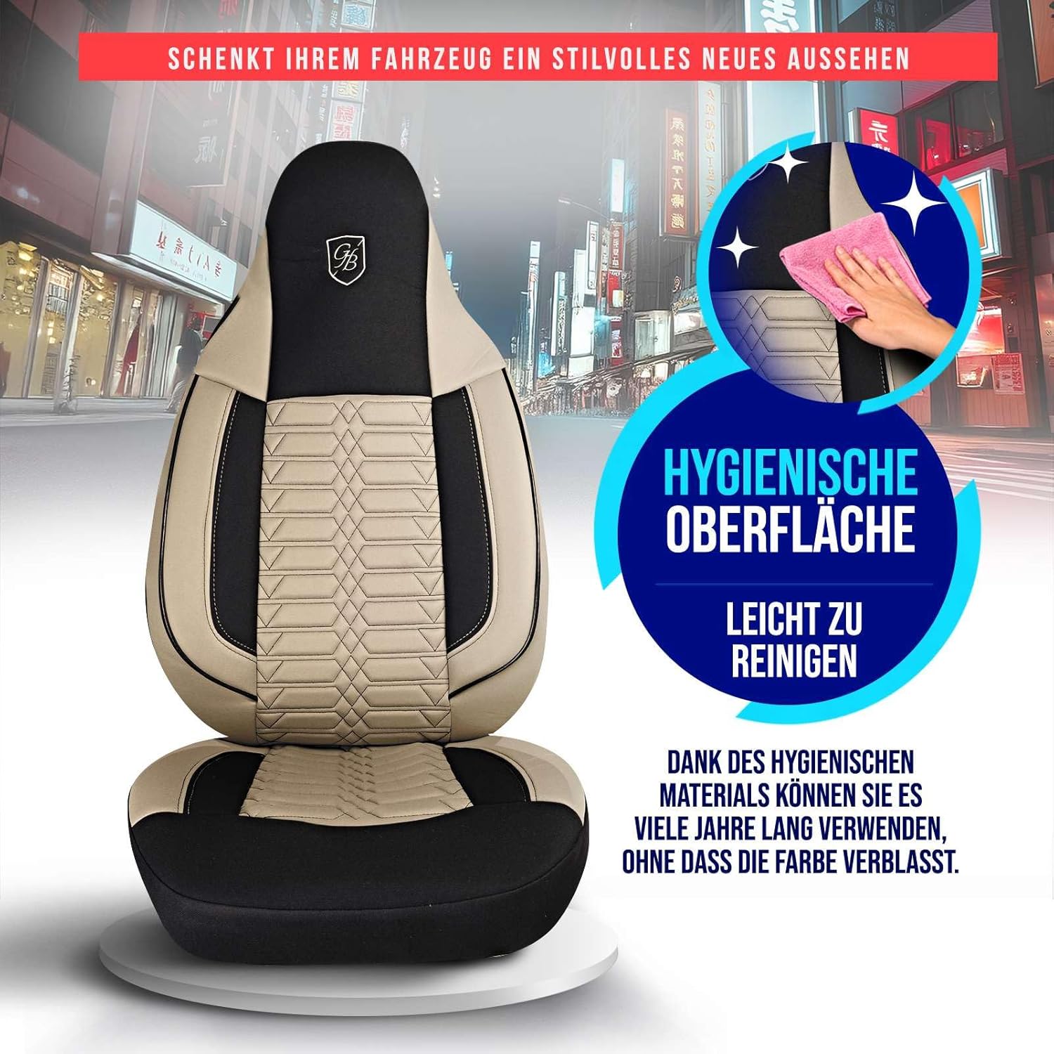 Polygon Autositzbezüge für Fiat Fiorino, Lacoste-Stoff