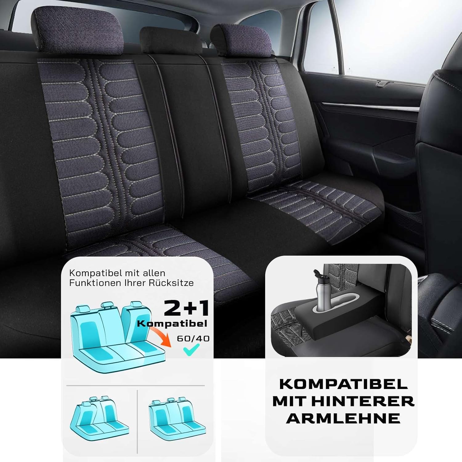 Londra Autositzbezüge für Opel Grandland X, Jacquard Sitzauflage