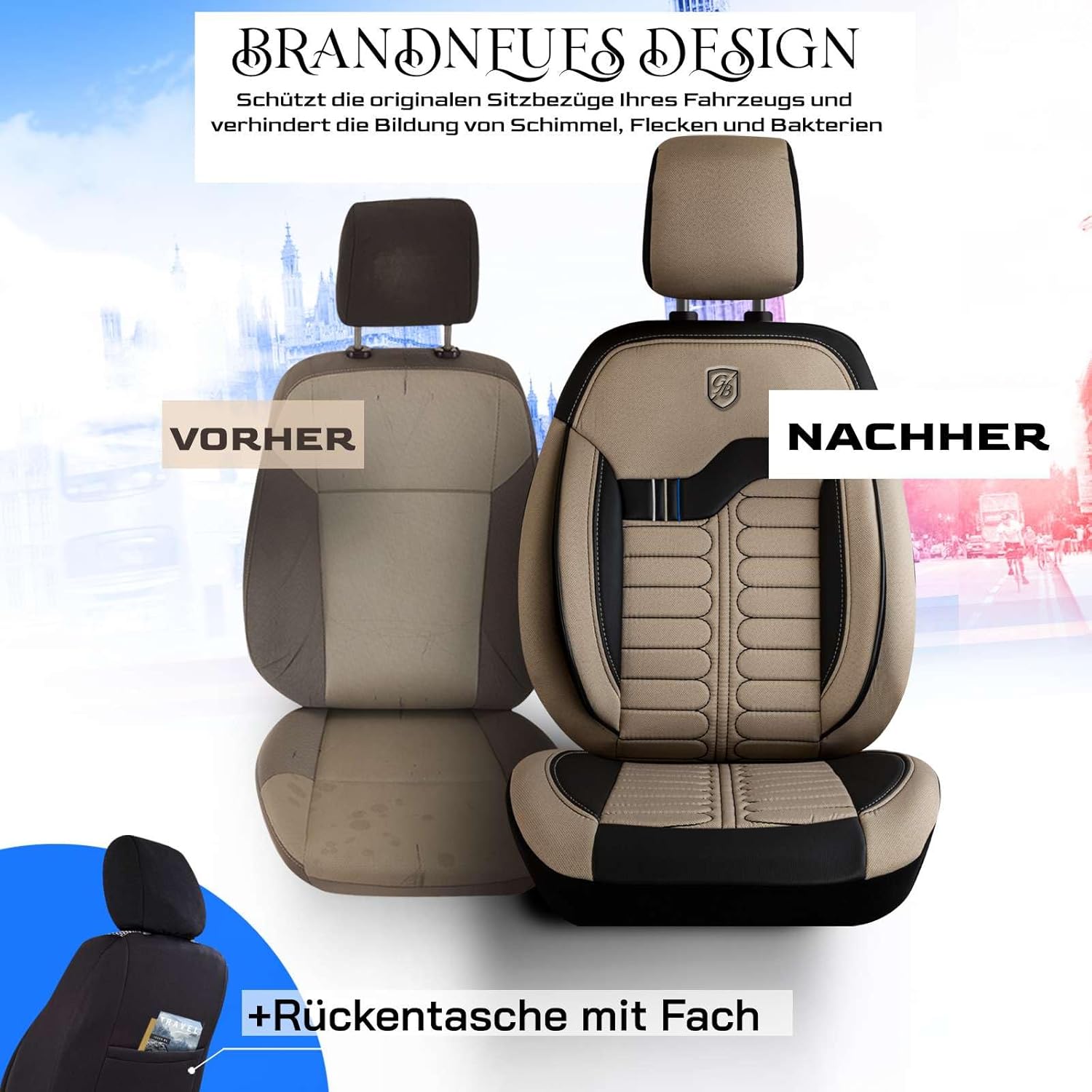 Londra Autositzbezüge für VW Amarok, Jacquard Sitzauflage