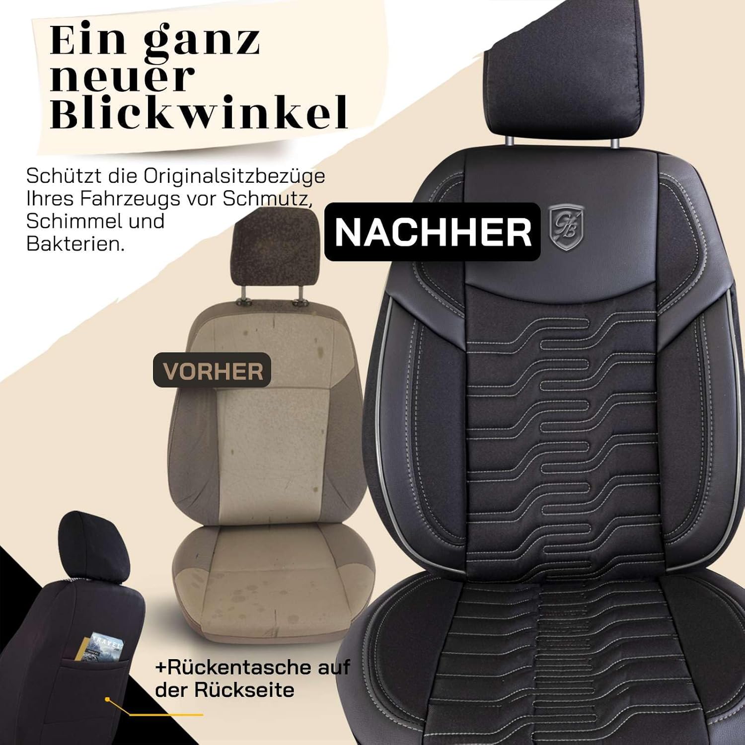 Berlin Autositzbezüge für Honda Jazz, Jacquard Sitzauflage