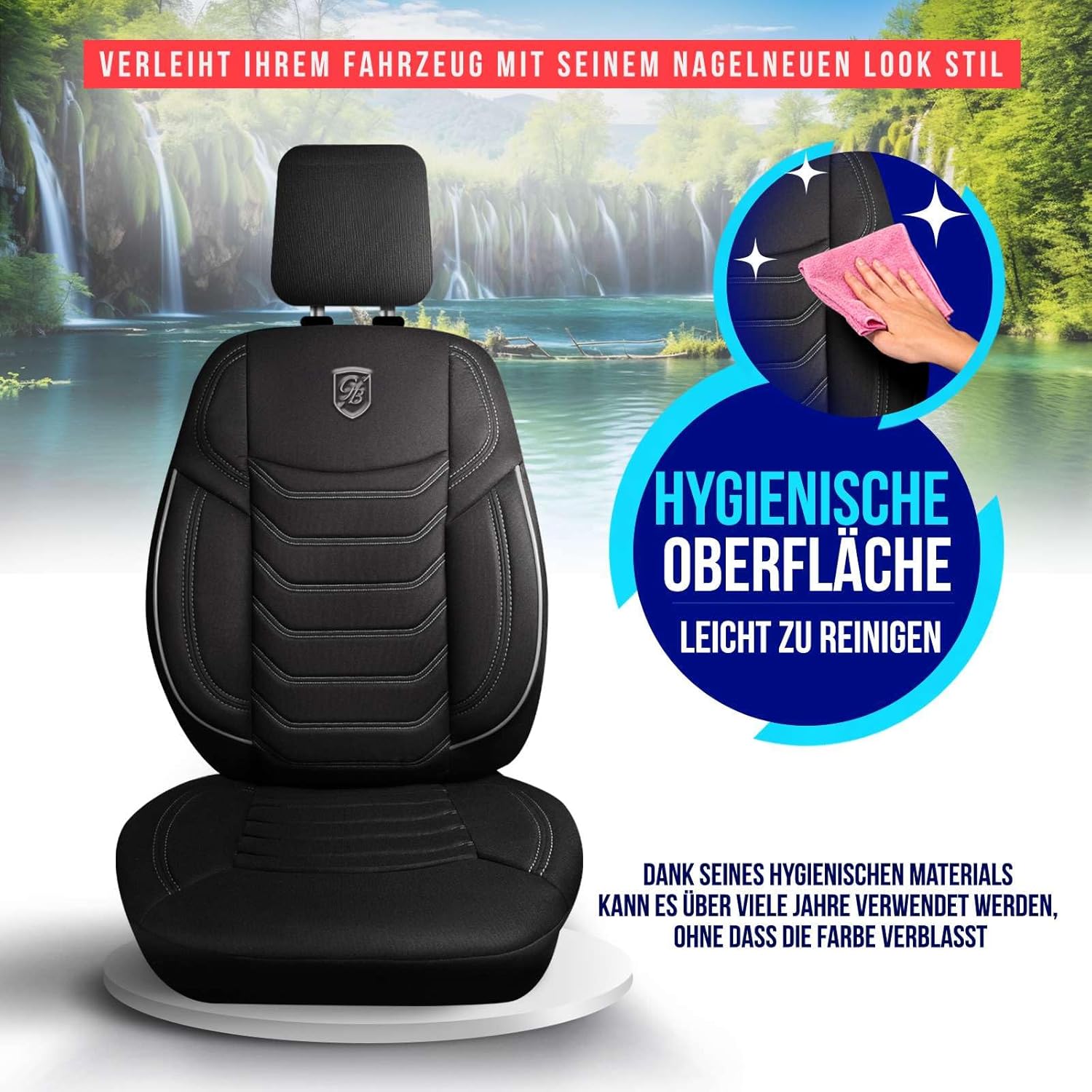 Lechfall Autositzbezüge für PKW & SUV, Lacoste-Stoff