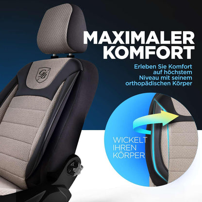Prestij Autositzbezüge für Skoda Karoq, Webstoff