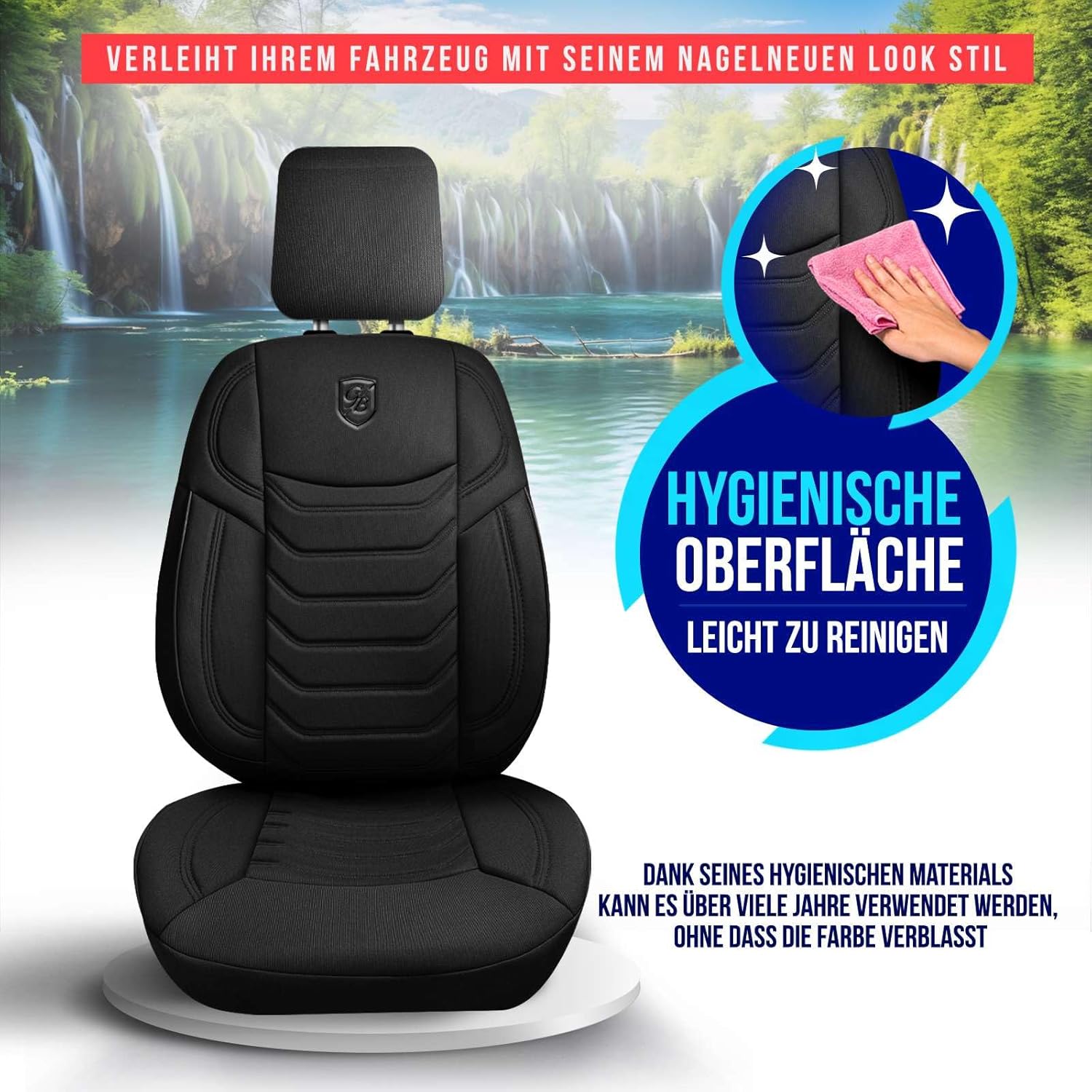 Lechfall Autositzbezüge für PKW & SUV, Lacoste-Stoff