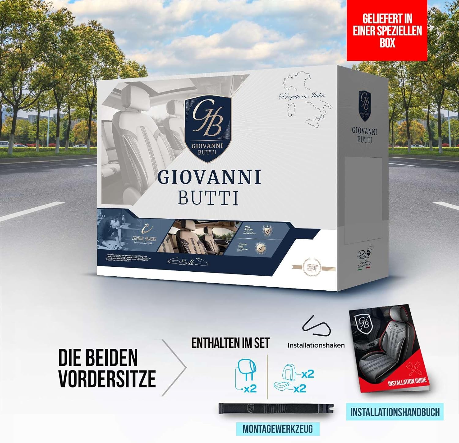 Berlin Autositzbezüge für Fiat Doblo, Jacquard Sitzauflage