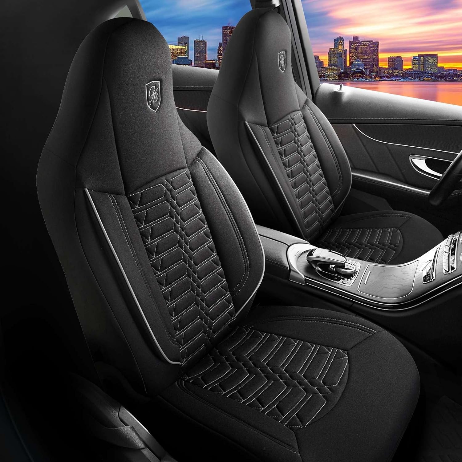 Polygon Autositzbezüge für Land Rover Range Rover Velar, Lacoste-Stoff