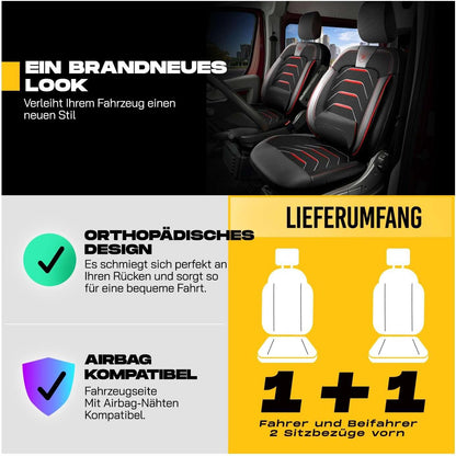Autositzbezüge Universal 1+1 für Peugeot Boxer (2014-2026), Leinen