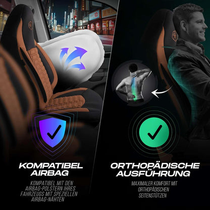 Polygon Autositzbezüge für PKW & SUV, Lacoste-Stoff