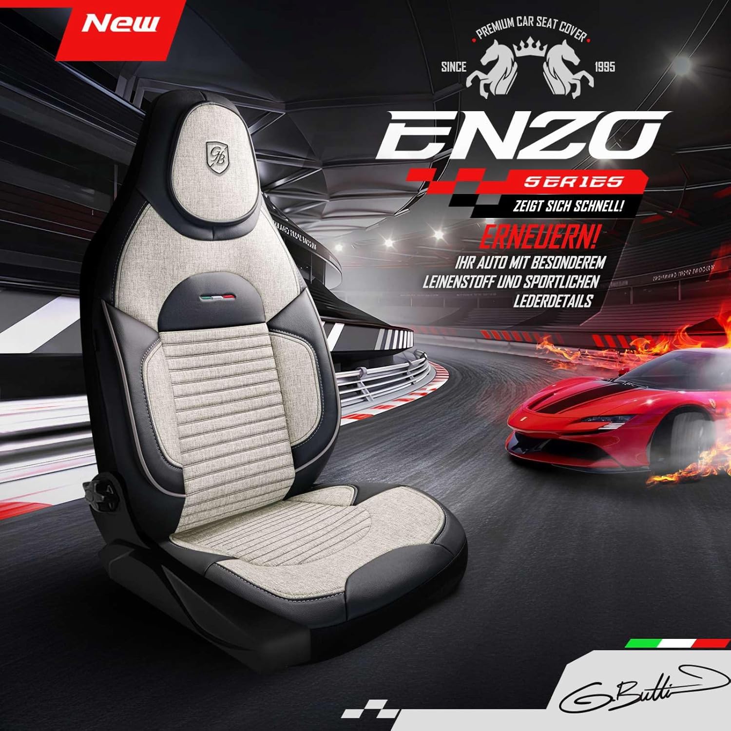 Enzo Autositzbezüge für Mazda 6, Leinen