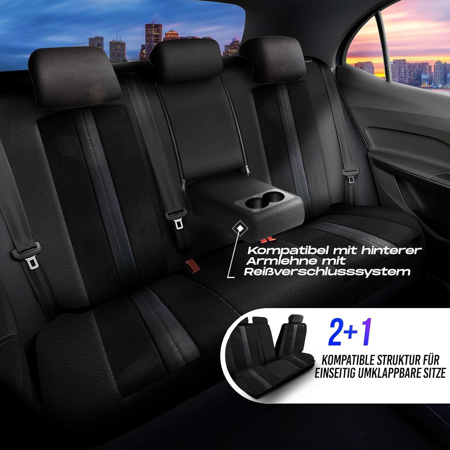 Lizbon Autositzbezüge für Mercedes Benz A-Klasse, Alcantara