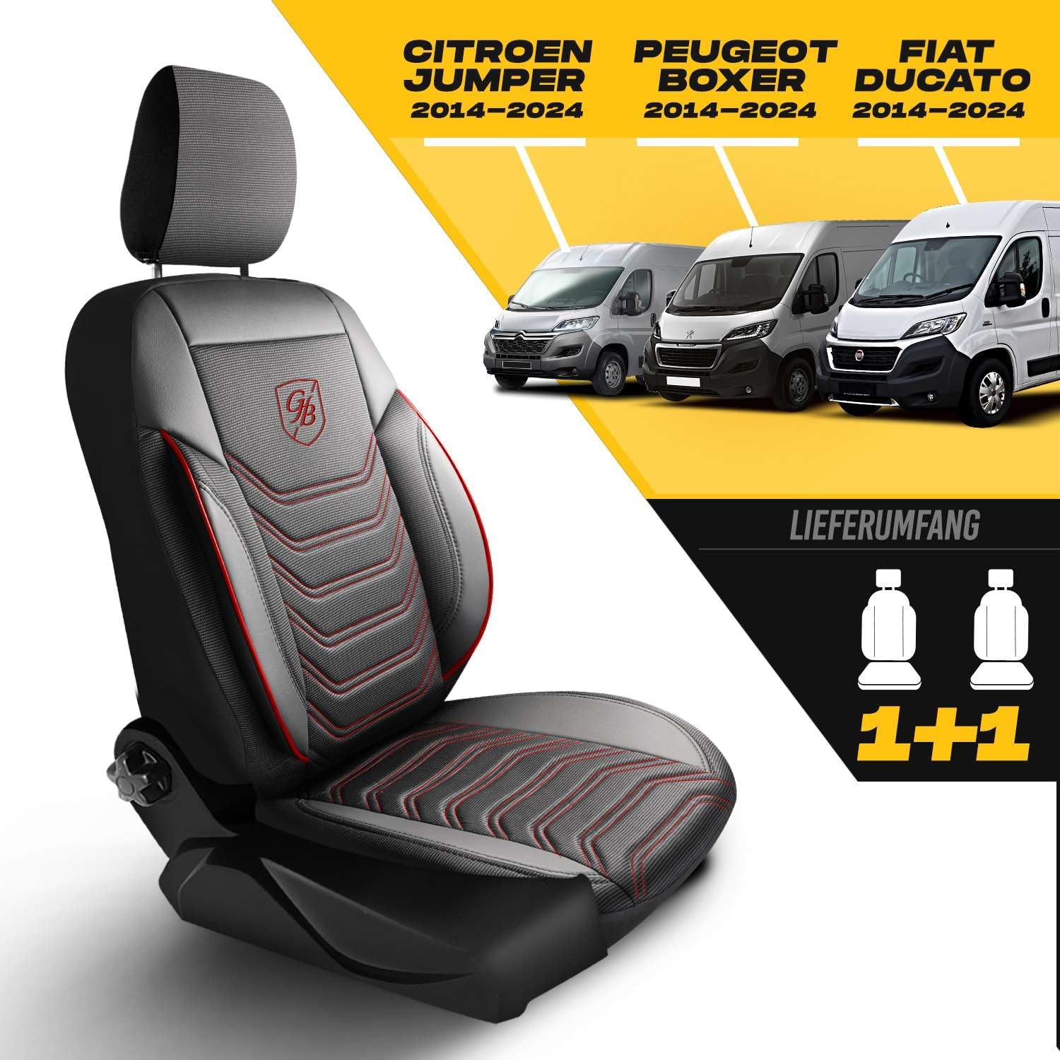 Autositzbezüge Universal 2+1 für Renault Trafic 3 (2011-2025), Piqué-Stoff