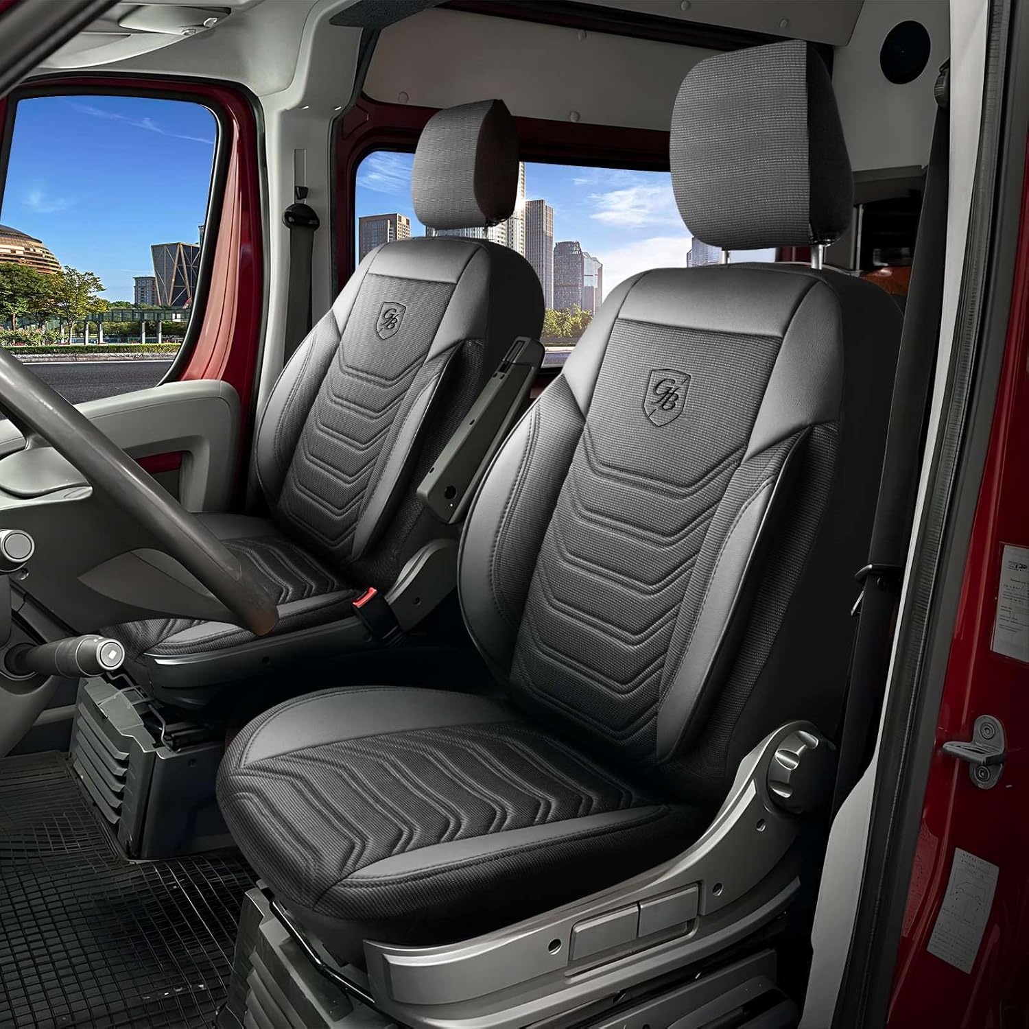 Autositzbezüge Universal 1+1 für Citroen Jumper (2014-2026), Piqué-Stoff