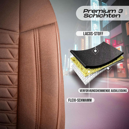 Polygon Autositzbezüge für PKW & SUV, Lacoste-Stoff