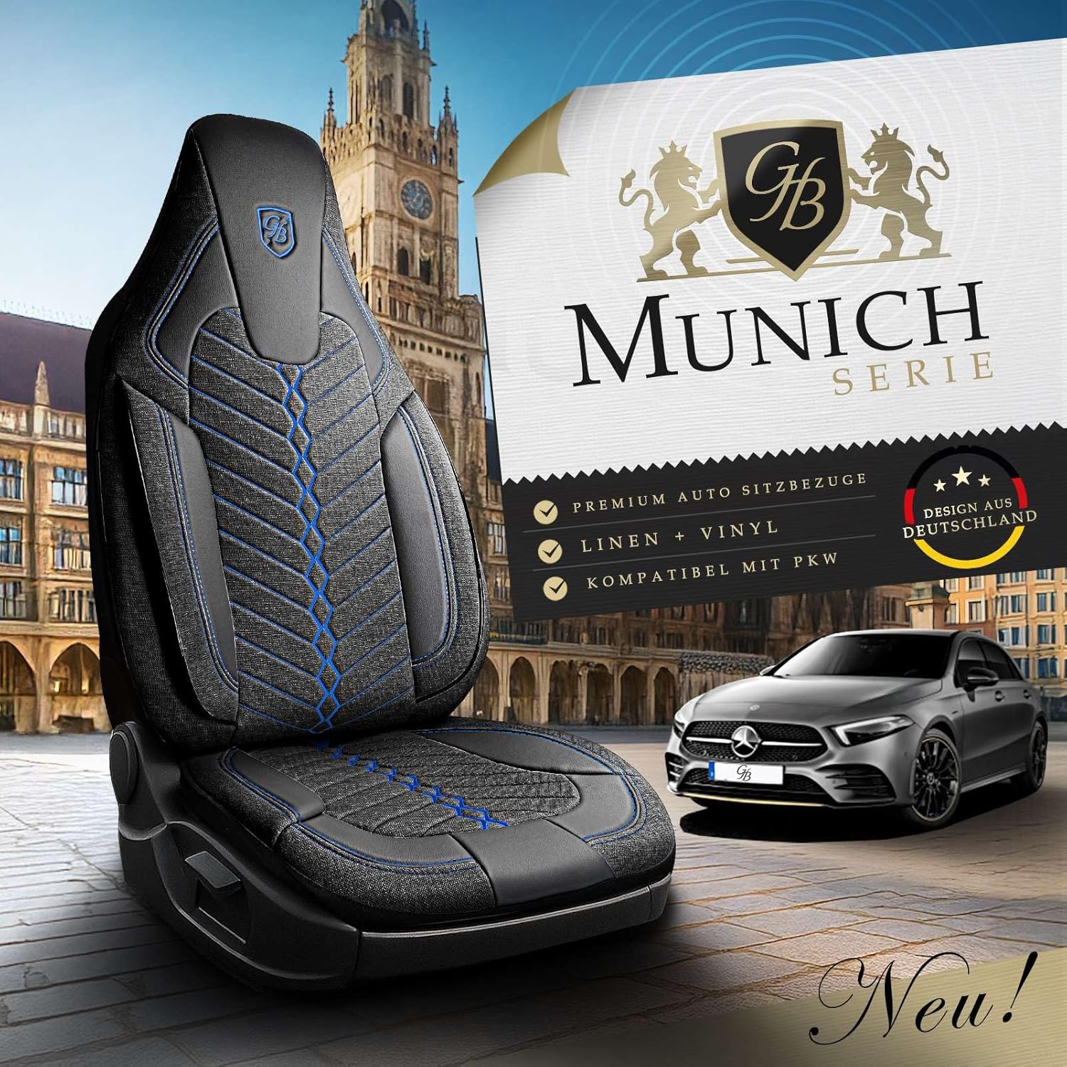 Munich Autositzbezüge für BMW 5er, Leinen