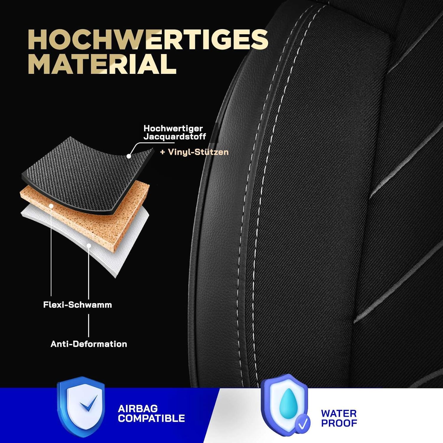Autositzbezüge Universal 2+1 für Peugeot Boxer (2014-2026), Leinen