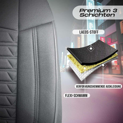 Polygon Autositzbezüge für Mercedes Benz A-Klasse, Lacoste-Stoff