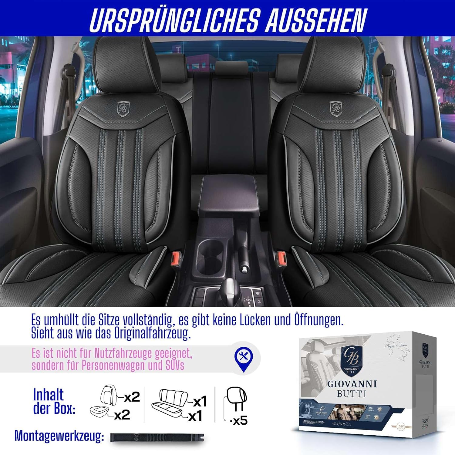 Miami Autositzbezüge für PKW & SUV, Leder